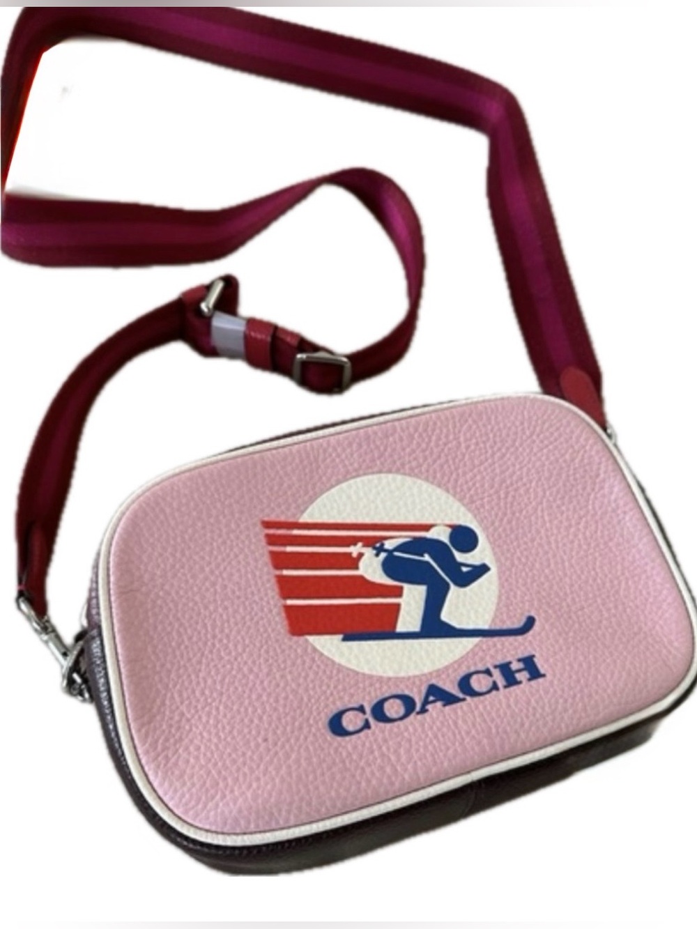 Coach Jamie Camera Bag Colorblock Pebbled Leather 2022 Coach Ski Speed - EUC